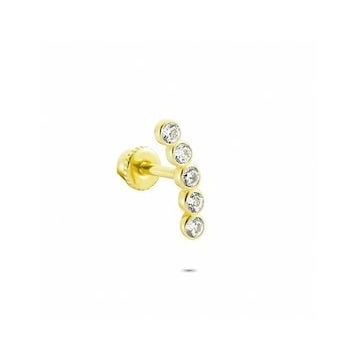 Glorria Beş Taş Helix 14 Ayar Altın Piercing