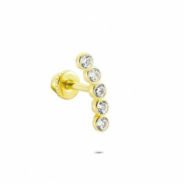 Glorria Beş Taş Helix 14 Ayar Altın Piercing