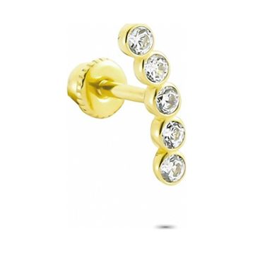 Glorria Beş Taş Helix 14 Ayar Altın Piercing