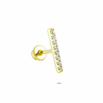 Glorria Çizgi Helix 14 Ayar Altın Piercing