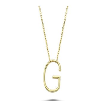 Glorria CM0472-G Altın 3 Boyutlu Harf Kolye