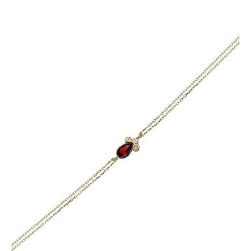 Glorria CM0707 Kırmızı Taşlı Damla Kadın Altın Bileklik
