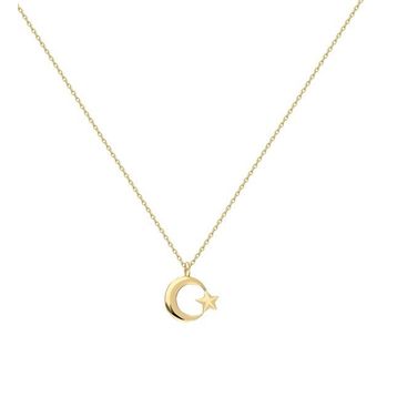 Glorria CN0396 Altın Ay Yıldız Kolye