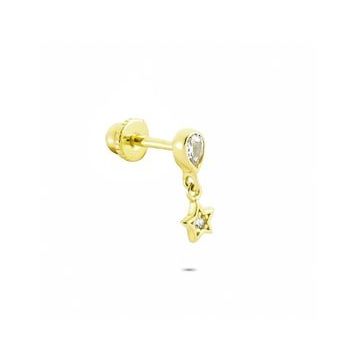 Glorria Damla Sallantı Helix 14 Ayar Altın Piercing