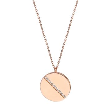Glorria DT0406 Gümüş Taşlı Plaka Kolye