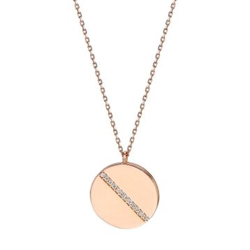 Glorria DT0406 Gümüş Taşlı Plaka Kolye