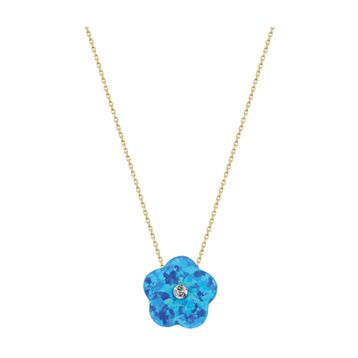 Glorria DU0091 Altın Opal Çiçek Kadın Kolye