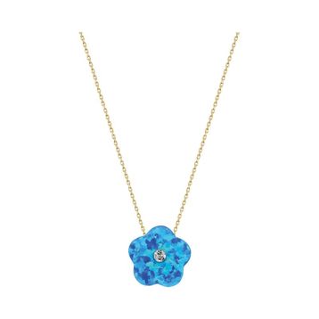 Glorria DU0091 Altın Opal Çiçek Kadın Kolye