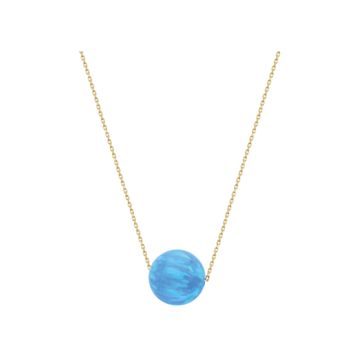 Glorria DU0092 Altın Opal Yuvarlak Kadın Kolye