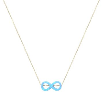 Glorria DU0096 Altın Opal Sonsuzluk Kolye