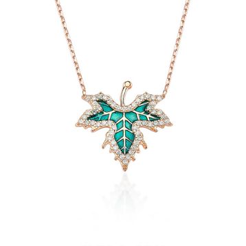 Glorria EG0347 Yaprak Gümüş Kolye
