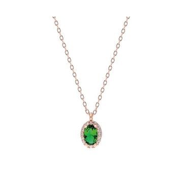 Glorria EG0353 Oval Anturaj Gümüş Kolye