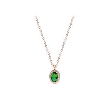 Glorria EG0353 Oval Anturaj Gümüş Kolye