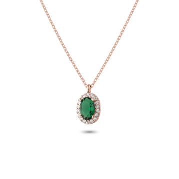 Glorria EG0353 Oval Anturaj Gümüş Kolye