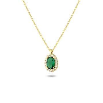 Glorria EG0353 Oval Anturaj Gümüş Kolye
