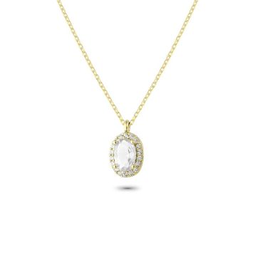 Glorria EG0353 Oval Anturaj Gümüş Kolye