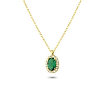Glorria EG0353 Oval Anturaj Gümüş Kolye