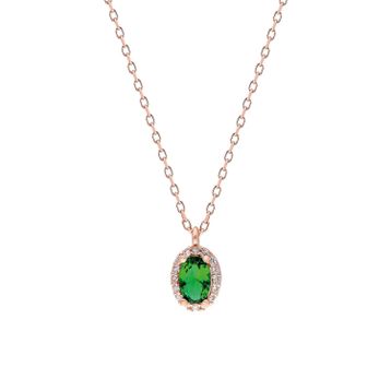 Glorria EG0378 Oval Anturaj Gümüş Kolye