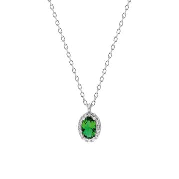 Glorria EG0378 Oval Anturaj Gümüş Kolye