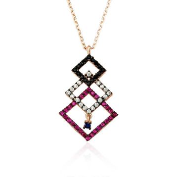 Glorria EG0438 Geometrik Gümüş Kolye