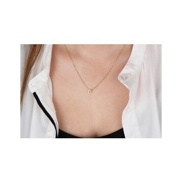 Glorria Gümüş 3 Boyutlu Minimalist D Harfi Kolye