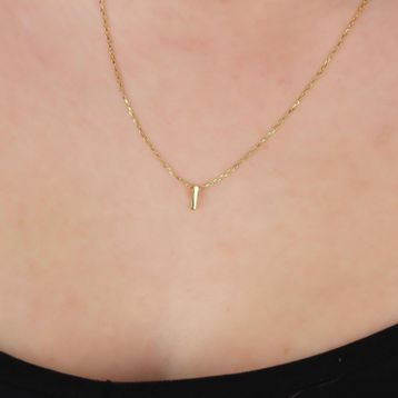 Glorria Gümüş 3 Boyutlu Minimalist I Harfi Kadın Kolye