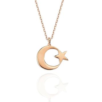 Glorria Gümüş Ay Yıldız Kolye
