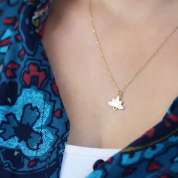 Glorria Gümüş Sedefli Lotus Kolye