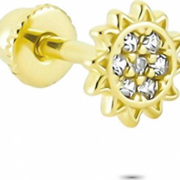 Glorria Güneş Helix 14 Ayar Altın Piercing