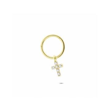 Glorria Haç Halka 14 Ayar Altın Piercing
