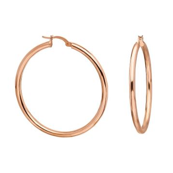 Glorria İnce Halka 4 cm Gümüş Küpe