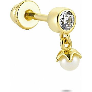Glorria İnci Tektaş Helix 14 Ayar Altın Piercing