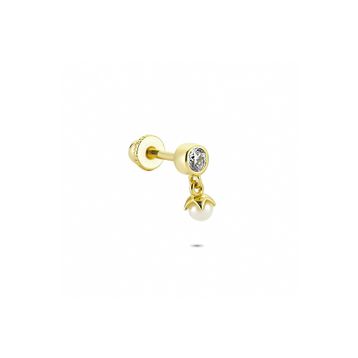 Glorria İnci Tektaş Helix 14 Ayar Altın Piercing