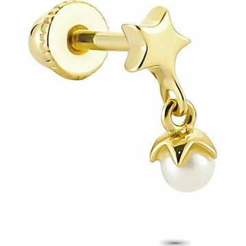 Glorria İnci Yıldız Helix 14 Ayar Altın Piercing