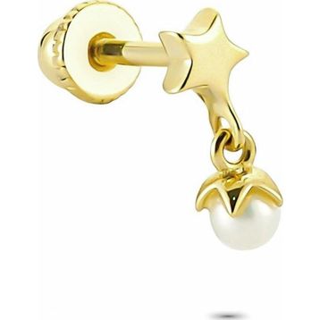 Glorria İnci Yıldız Helix 14 Ayar Altın Piercing