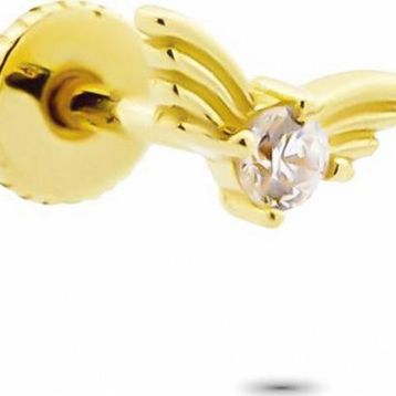 Glorria Melek Kanadı Helix 14 Ayar Altın Piercing