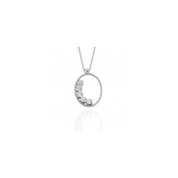 Glorria NP0161 Taşlı Oval Gümüş Kolye