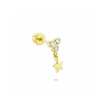Glorria Sallantı Üç Taş Helix 14 Ayar Altın Piercing
