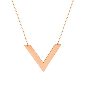 Glorria SV0046 Rose Altın V Kolye