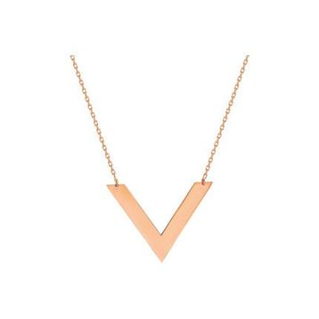 Glorria SV0046 Rose Altın V Kolye