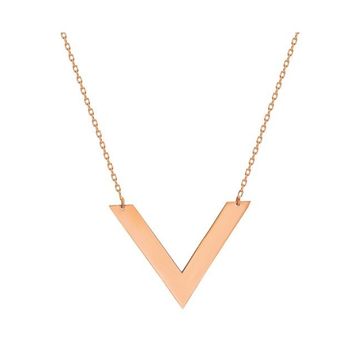Glorria SV0046 Rose Altın V Kolye