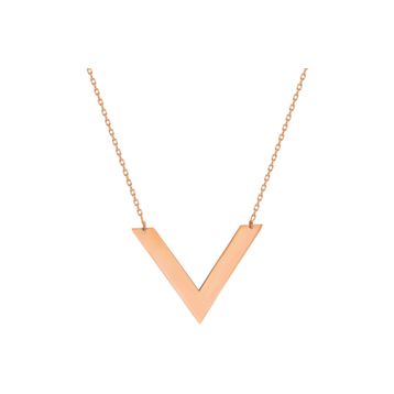 Glorria SV0046 Rose Altın V Kolye