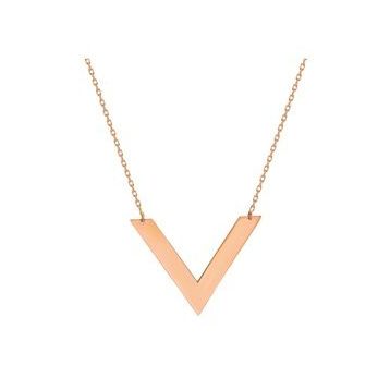 Glorria SV0046 Rose Altın V Kolye
