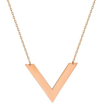 Glorria SV0046 Rose Altın V Kolye