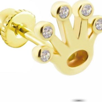 Glorria Taç Helix 14 Ayar Altın Piercing