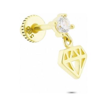 Glorria Taşlı Elmas Helix 14 Ayar Altın Piercing