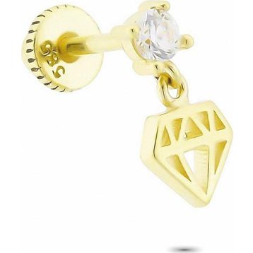 Glorria Taşlı Elmas Helix 14 Ayar Altın Piercing