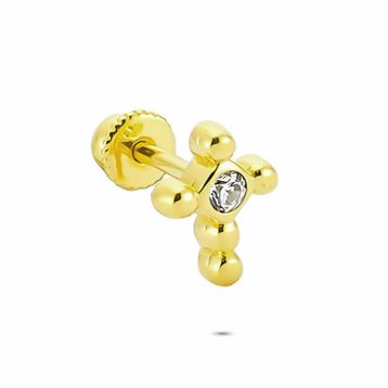 Glorria Tek Taş Helix 14 Ayar Altın Piercing