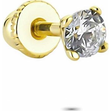 Glorria Tek Taş Helix 14 Ayar Altın Piercing