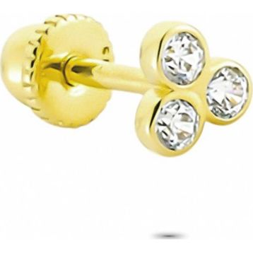 Glorria Üç Taş Helix 14 Ayar Altın Piercing
